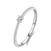 925 Sterling Silver Wedding Ring with Zircon Square Stone