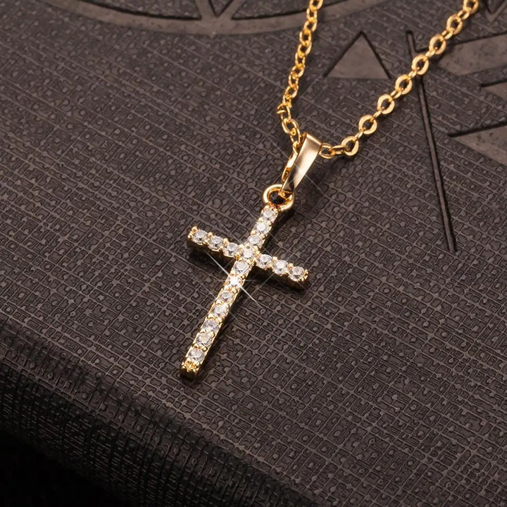 Cross Pendant Necklace Premium- 14k Gold & Sterling Silver Plated