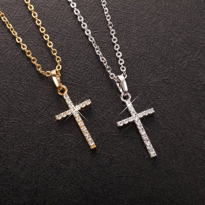 Cross Pendant Necklace Premium- 14k Gold & Sterling Silver Plated