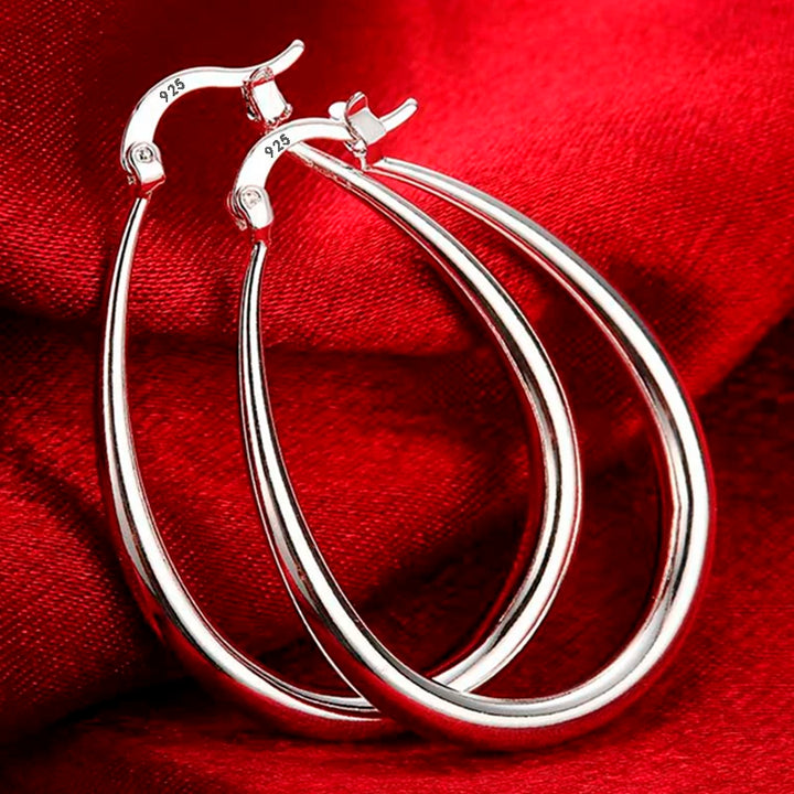 Large Hoop Earrings in 925 Sterling Silver