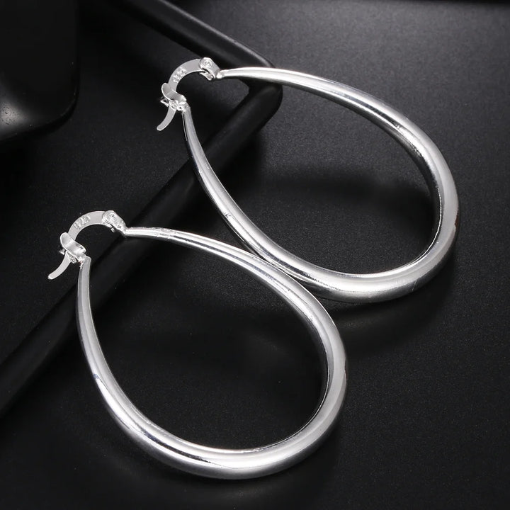 Large Hoop Earrings in 925 Sterling Silver