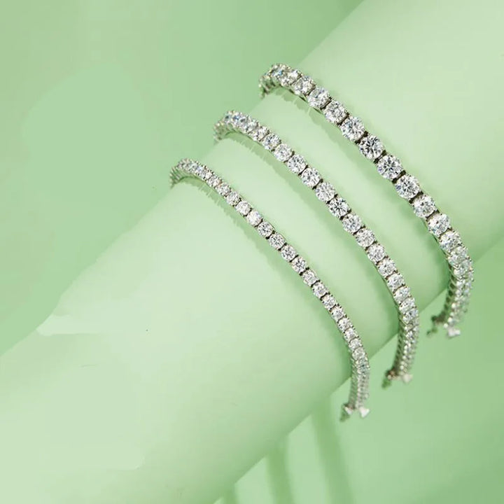 Premium 925 Sterling Silver Diamond-Craved Bracelet 3MM