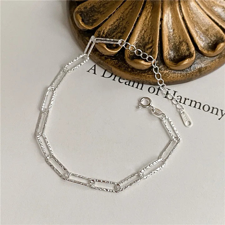 925 Sterling Silver Frosted Bead Bracelet