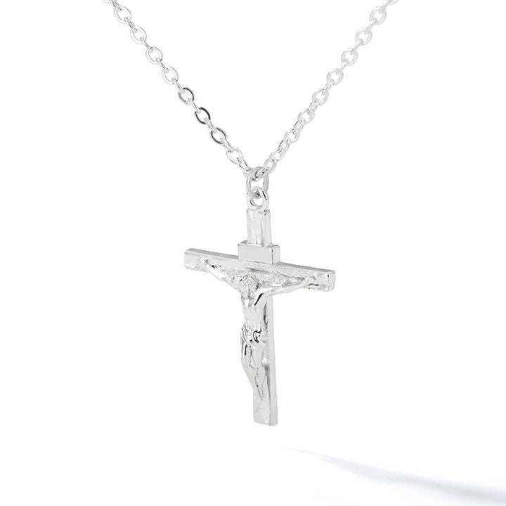 Sterling Silver Diamond Cross Necklace, 14K Gold-Plated 925