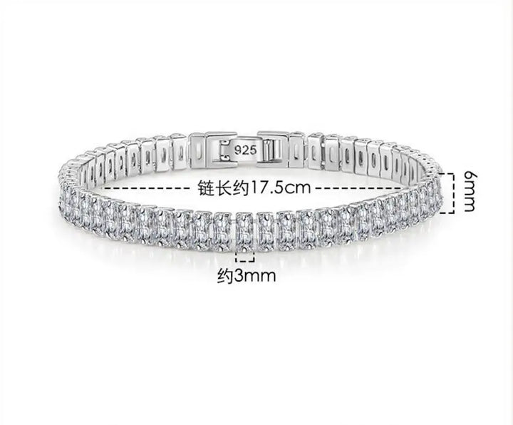 Premium 925 Sterling Silver Diamond-Craved Bracelet 3MM