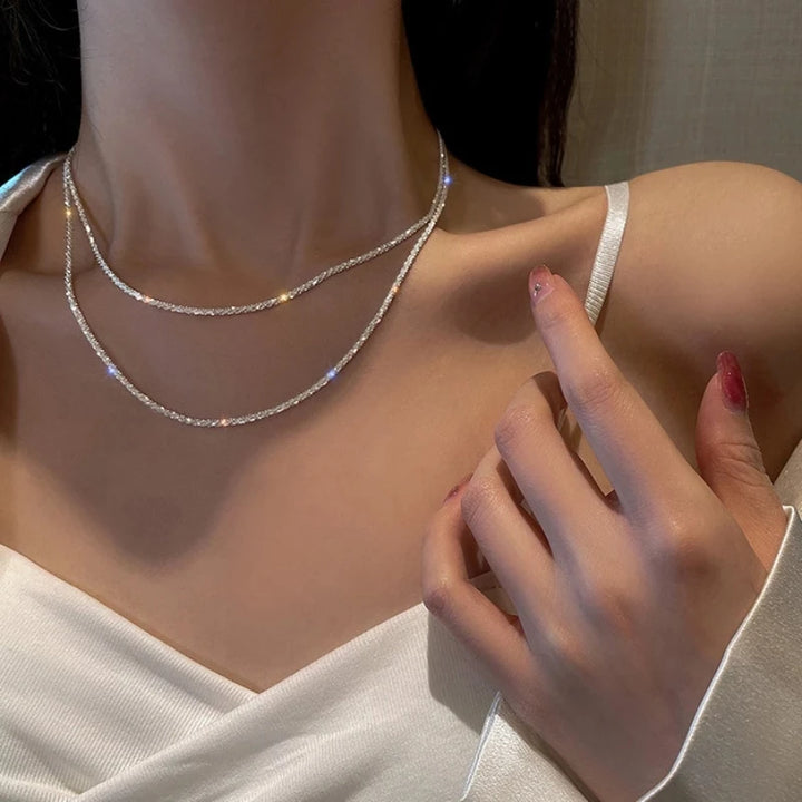 Sparkling Clavicle Chain Choker Necklace