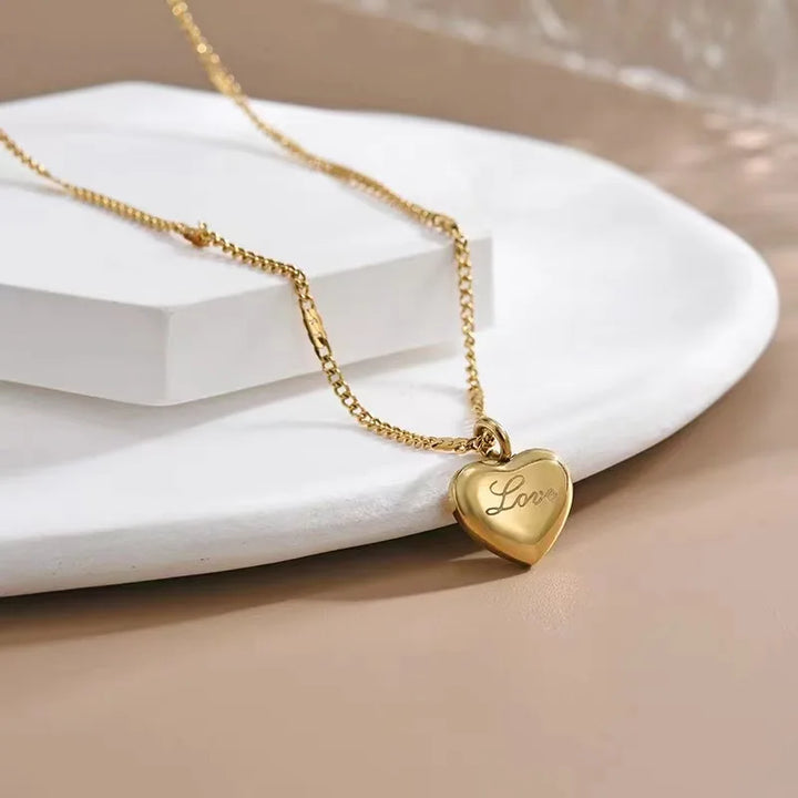 Trendy Simple Heart Pendant Choker Necklace - 925 Sterling Silver, 14k Gold Plated