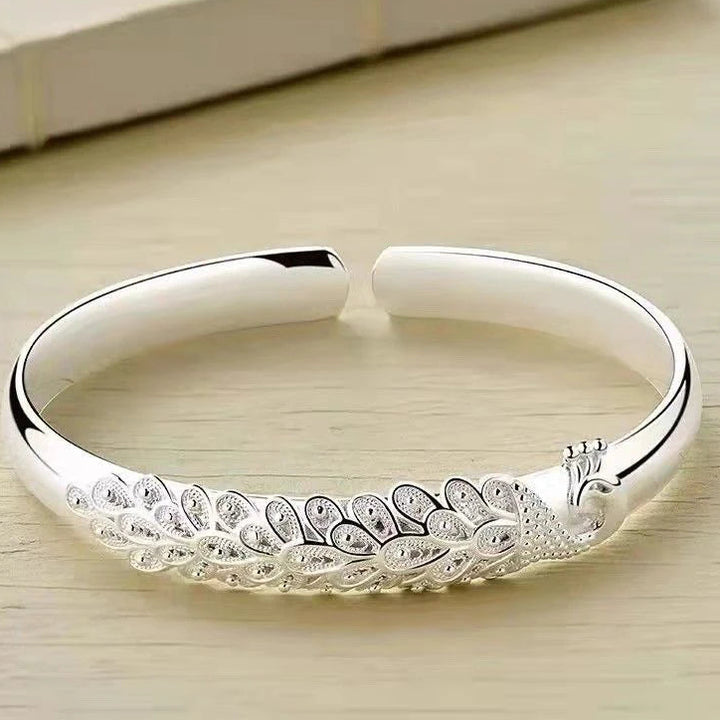 Elegant 925 Sterling Silver Peacock Bracelet