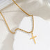 Sterling Silver Cross Necklace, 14K Gold-Plated 925