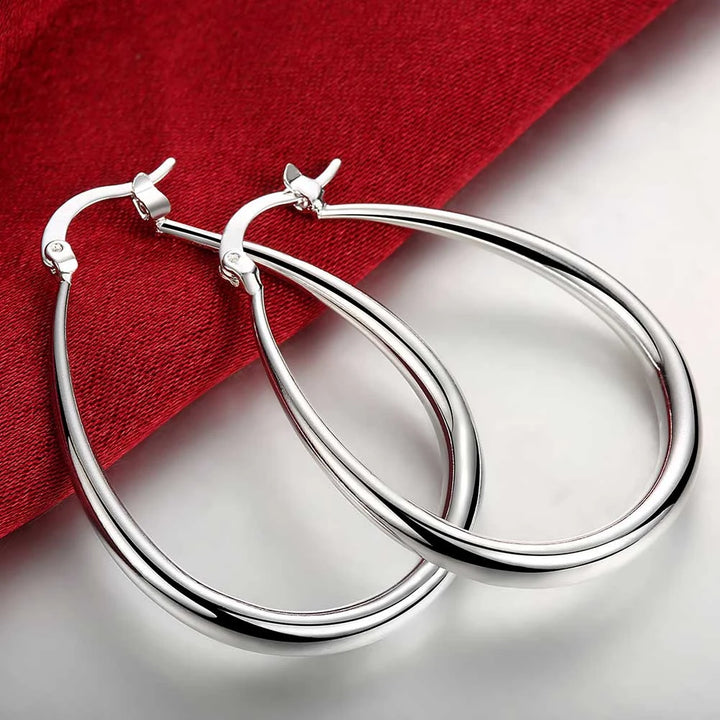 Large Hoop Earrings in 925 Sterling Silver