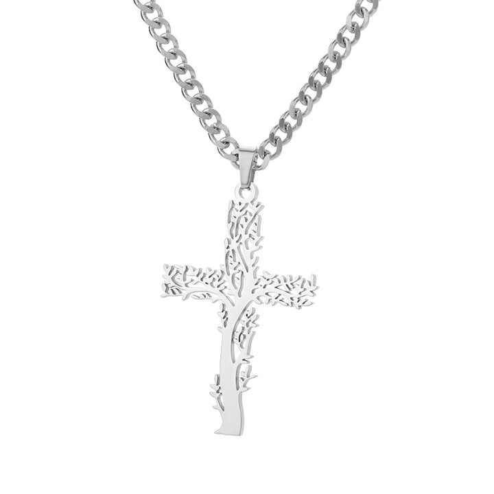 Elegant Pave Cross Pendant Necklace