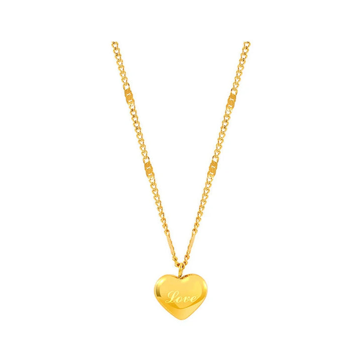 Trendy Simple Heart Pendant Choker Necklace - 925 Sterling Silver, 14k Gold Plated