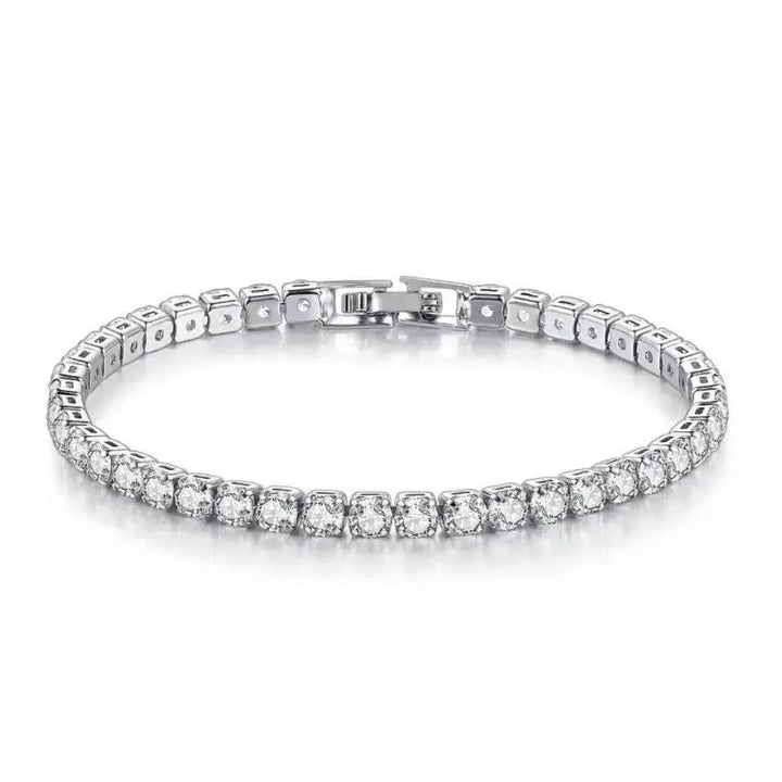 Premium 925 Sterling Silver Diamond-Craved Bracelet 3MM