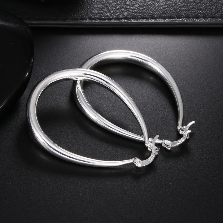 Large Hoop Earrings in 925 Sterling Silver