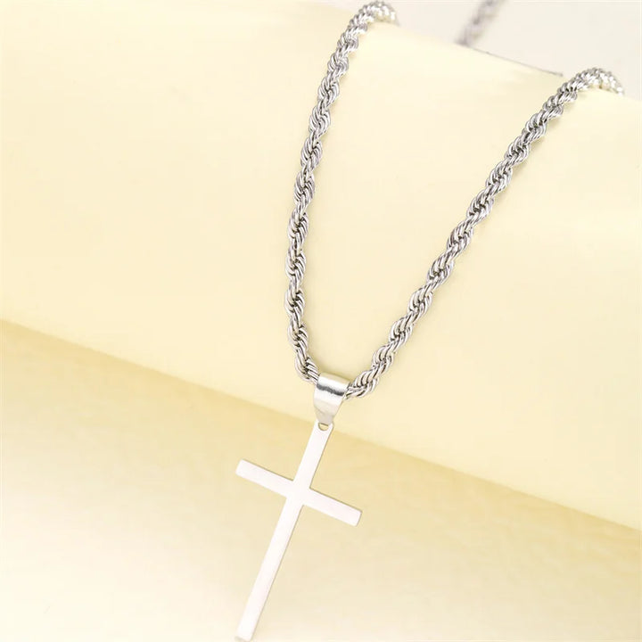 Sterling Silver Cross Necklace, 14K Gold-Plated 925